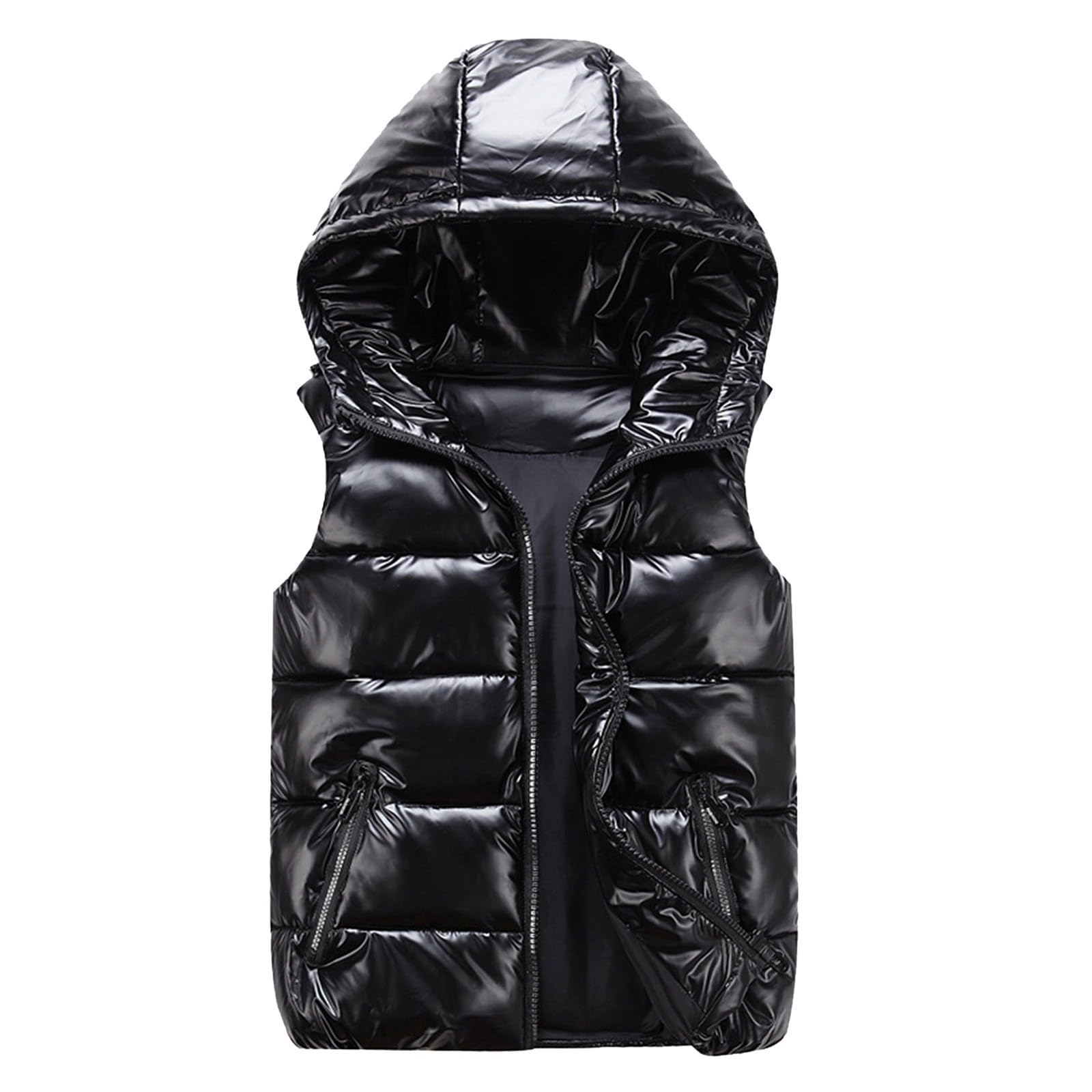 Générique Veste sans manches femme composite solide à fermeture éclair poche extérieur automne-hiver vêtement d’extérieur coupe-vent décontracté