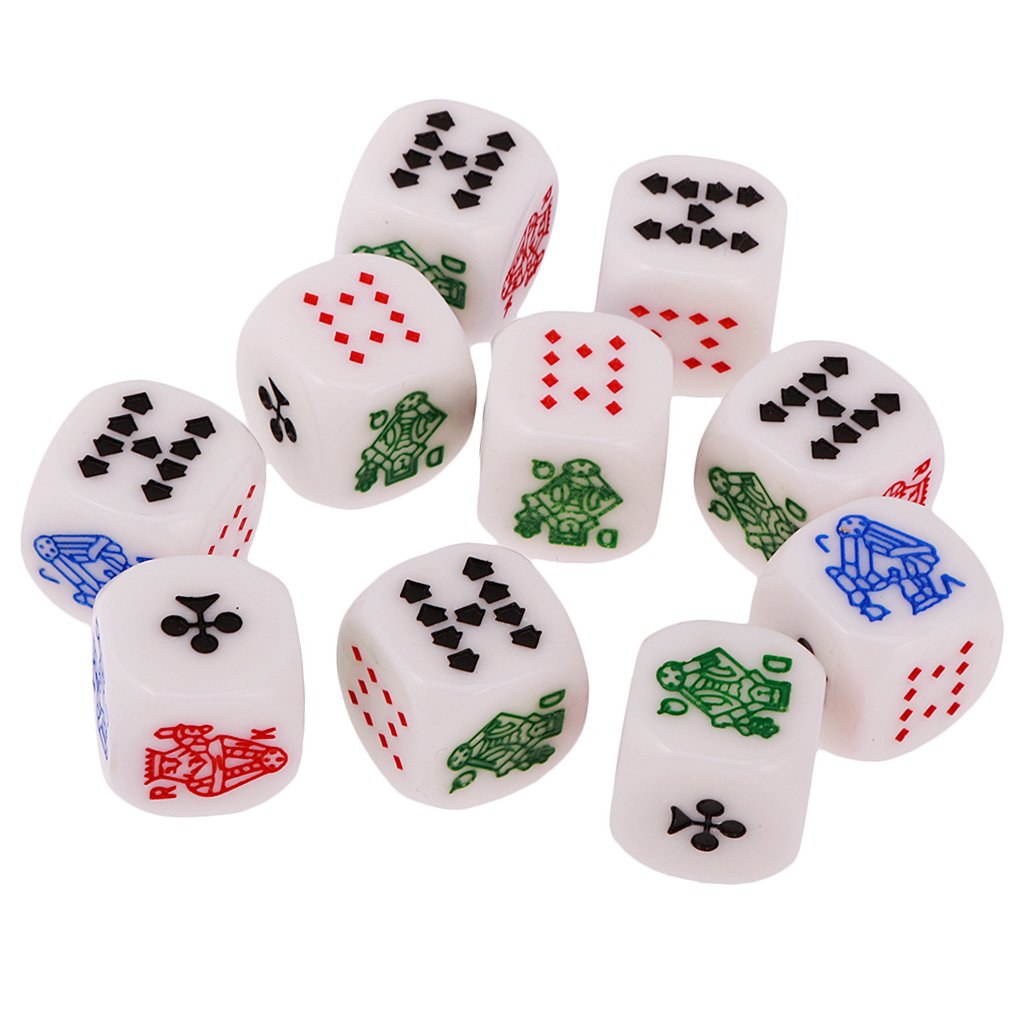 SM SunniMix 20 Pezzi Dado A Sei Dadi D6 12 Mm per Poker da Casinò