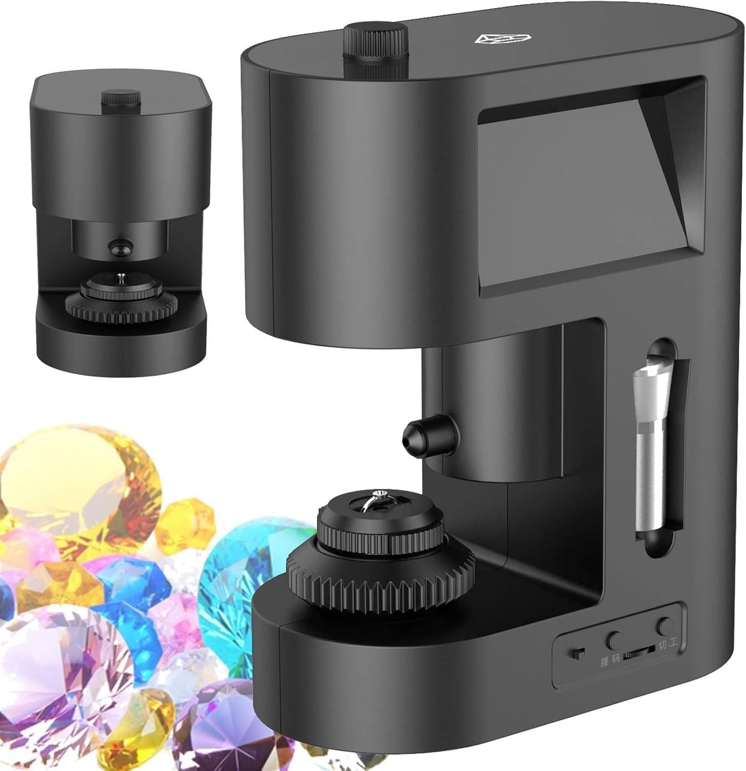 30-200X Diamond Waist Code Microscope, Diamond Inscription Viewer, with LED Fill Light and Dual Screen Display, for Diamond Testing, Textile Industry