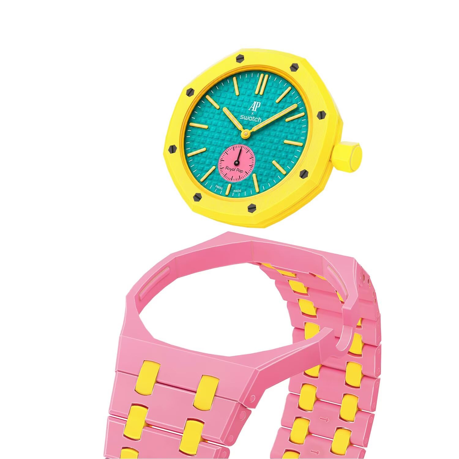 TingYR Cinturino Compatibile con Swatch Royal Pop, Cinturino per Orologio in Ceramica con Custodia Ceramica, Bracciale Impermeabile e Confortevole.