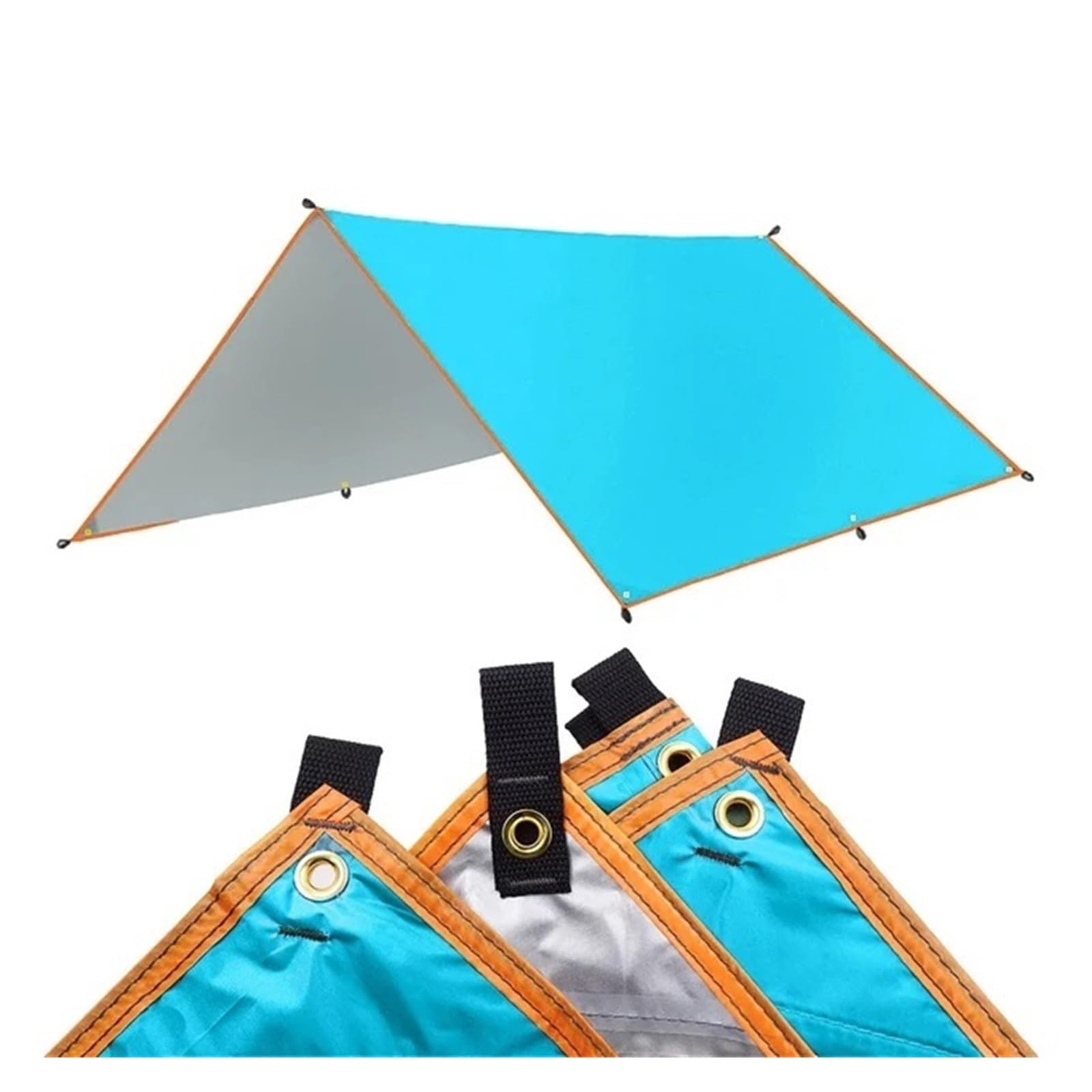 Tent tarp 5x3m 4x3m 3x3meters Waterproof Tarp Tent Shade Ultralight Garden Canopy Sunshade Outdoor Camping Awning Tourist Beach Sun Shelter 4x4(Blue,3X3meter)