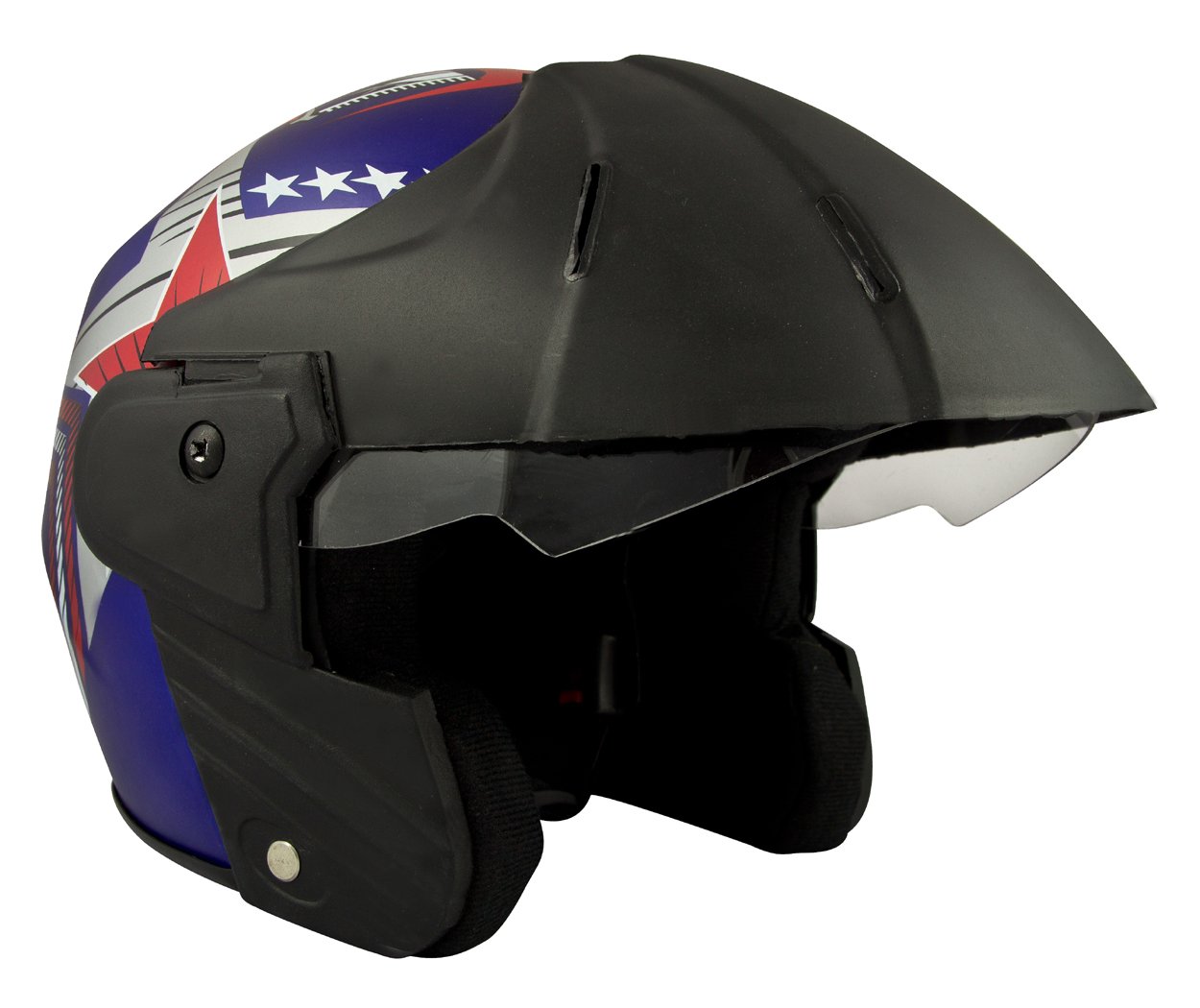 Deltz Power (ISI Certified) Scooty Helmet Open Face (Small - S, Blue Matte Red Sticker)