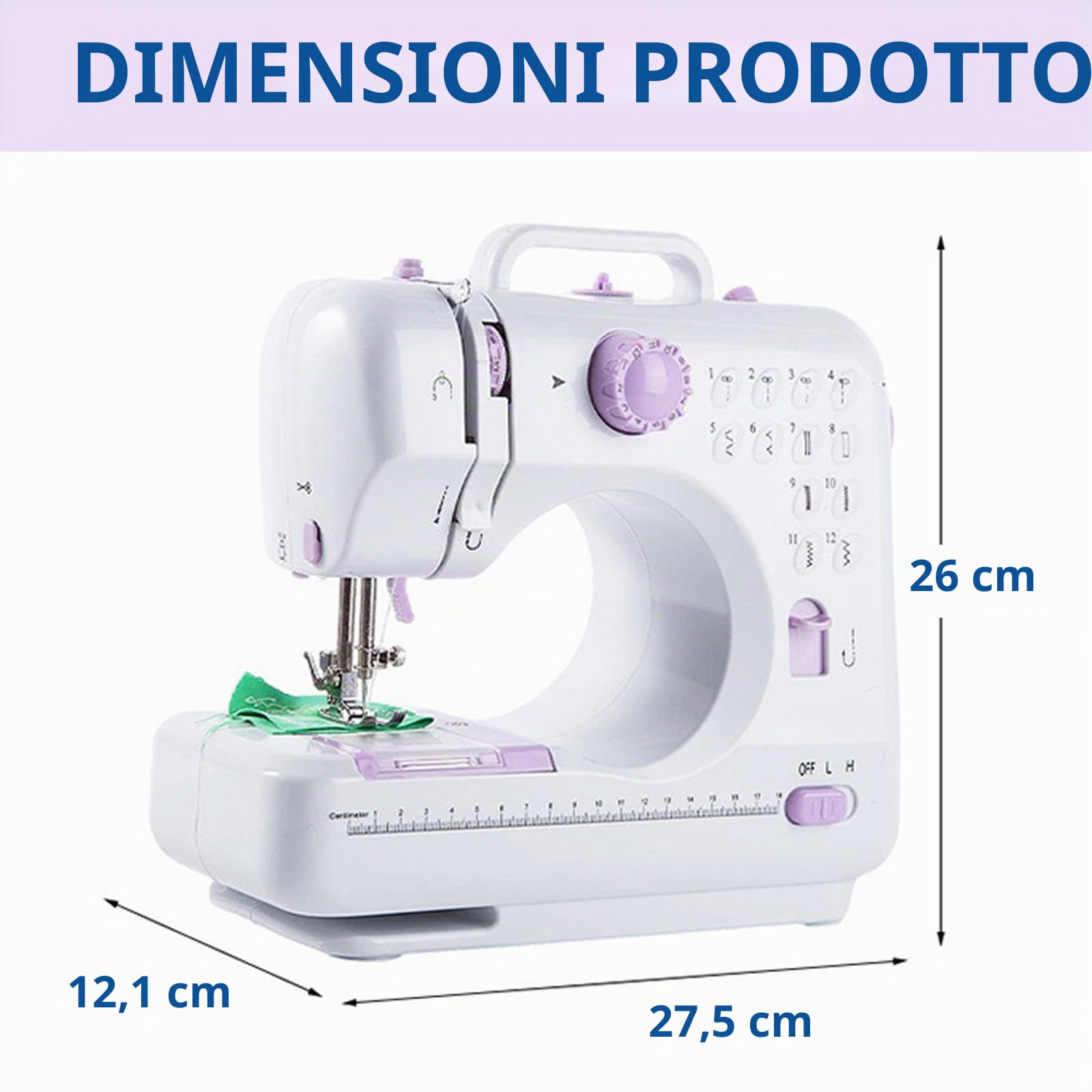505A 12 punti macchine da cucire elettriche, macchina da cucire automatica per uso domestico con due fili con 12 programmi di cucito EU 220 V