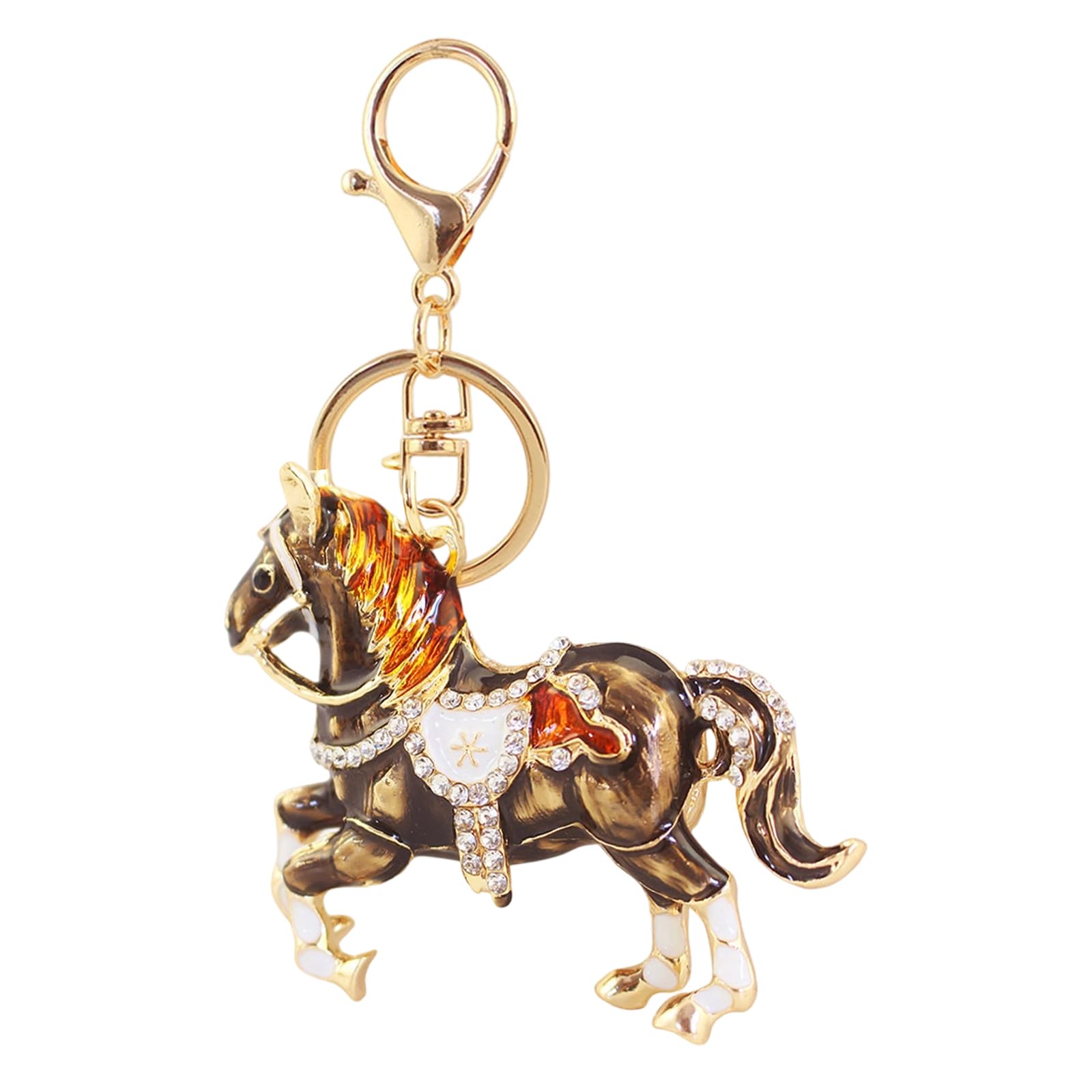 Maxtonser Lightweight Horse Shaped Keychain Stylish Holder Charm Featuring Secure Clasp Mechanism For Easy Portable Carry