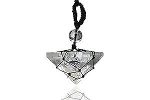 Clear Quartz Necklace Crystal Jewelry, Unique Women Men's Necklace with Crystal Stone Holder Necklace Pyramid