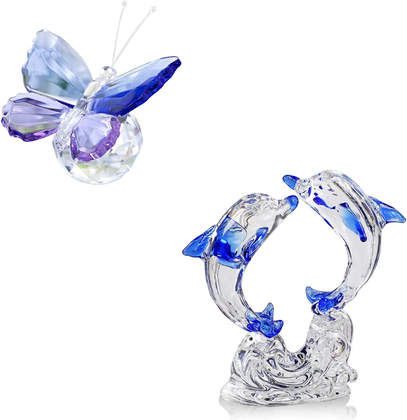 H&D HYALINE & DORA Crystal Animal Figurines Ornament Decoration for Office Table Home Bedroom