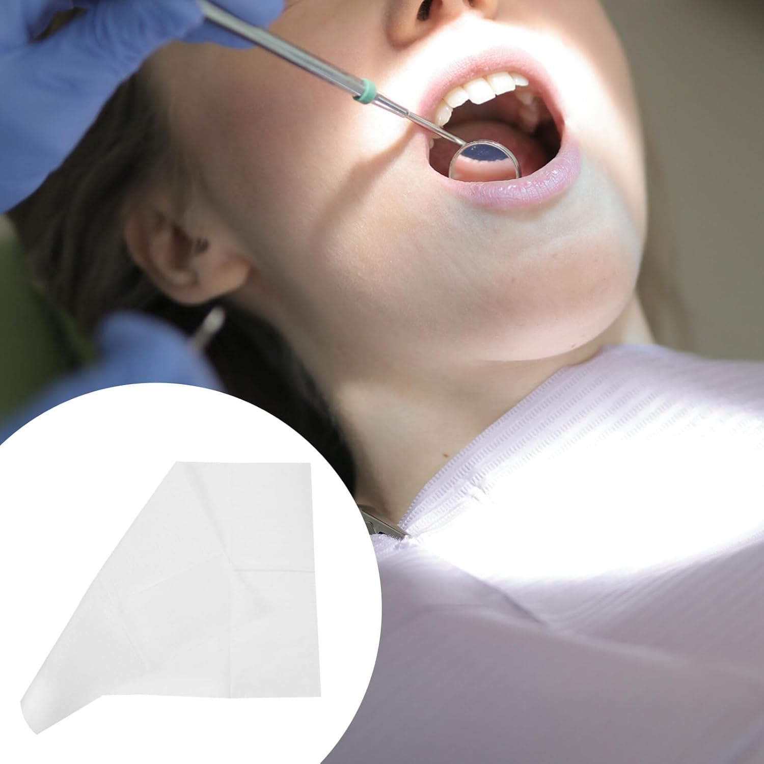 Lurrose 125pcs Oral Inspection Bibs Patient Bibs for Clinics Hospitals and Shops Breathable and Non-Stick Care Pads