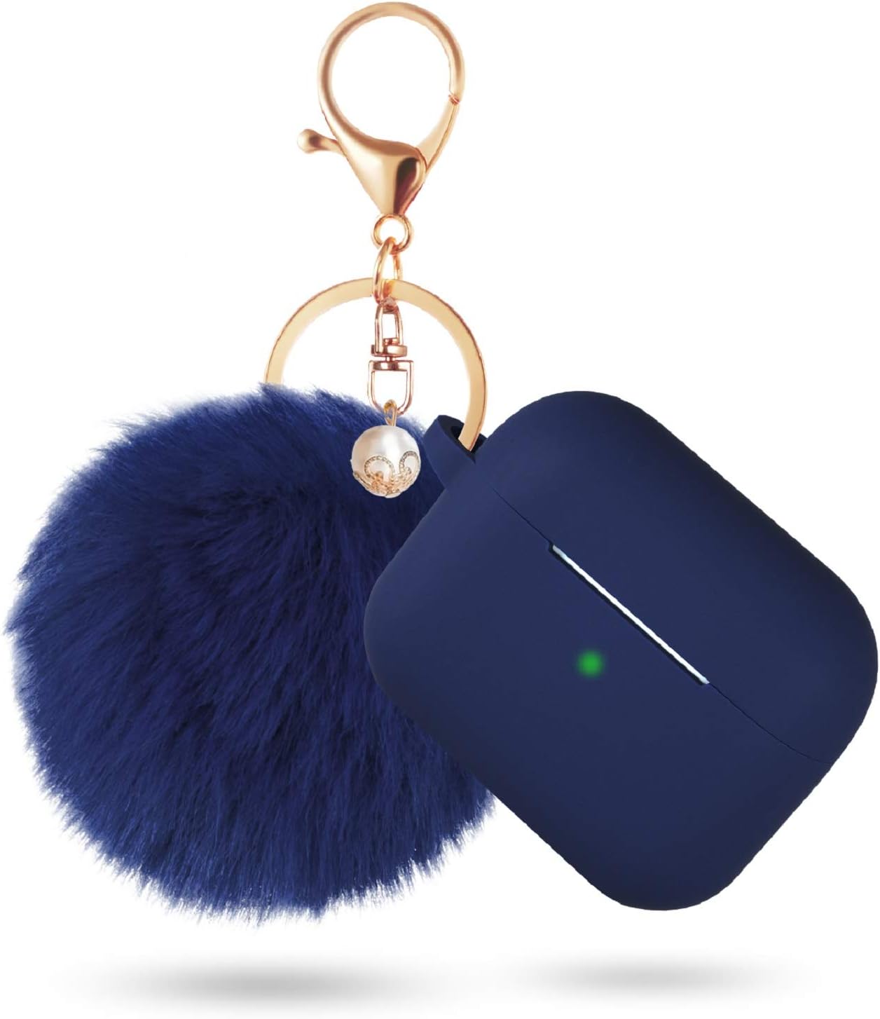 Case for Airpods Pro Case, BLUEWIND Airpod Pro Case Cover for Air pods Charging Case, Cute Silicone Protective Case for AirPods Compatible with Airpod 3 Accessories Keychain (Dark Blue)