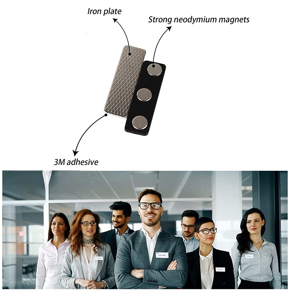 Targhette Magnetico Portanome in Metallo z 3 Magneti