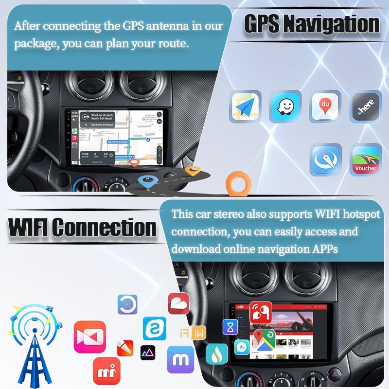 Pantalla Android para Chevrolet Aveo T250 2006-2012 radio de 9 pulgadas con WiFi y 32GB 6