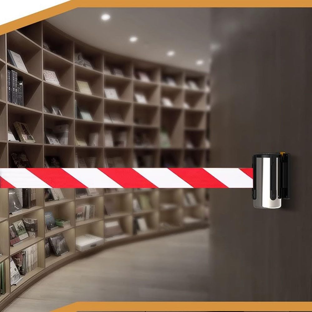 linowa bariera linowa, Magnetyczny uchwyt ścienny 2/3/5M czerwony biały wielokierunkowy przełącznik z akcesoriami(5M/16.4FT)