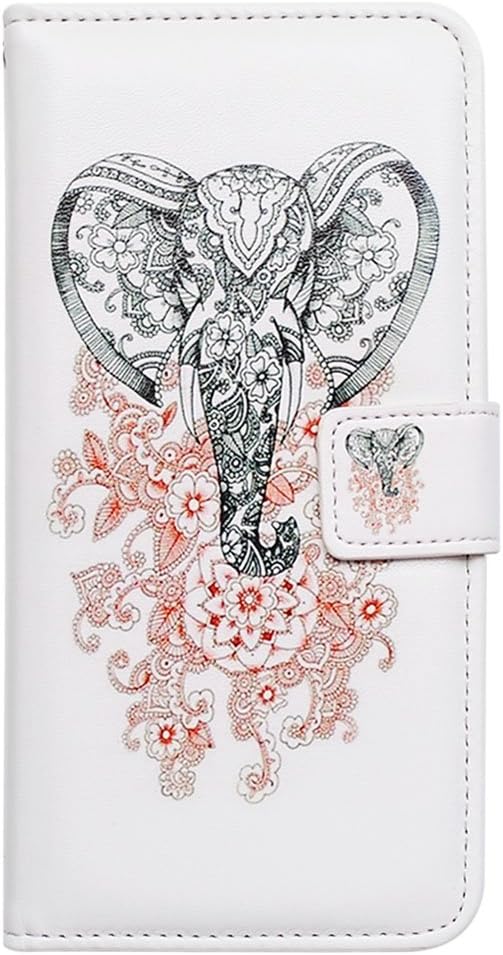 Bcov Galaxy S10 Plus Case, Black Tribal Elephant Leather Flip Wallet Case Cover with Card Slot Holder Kickstand for Samsung Galaxy S10 Plus/S10+