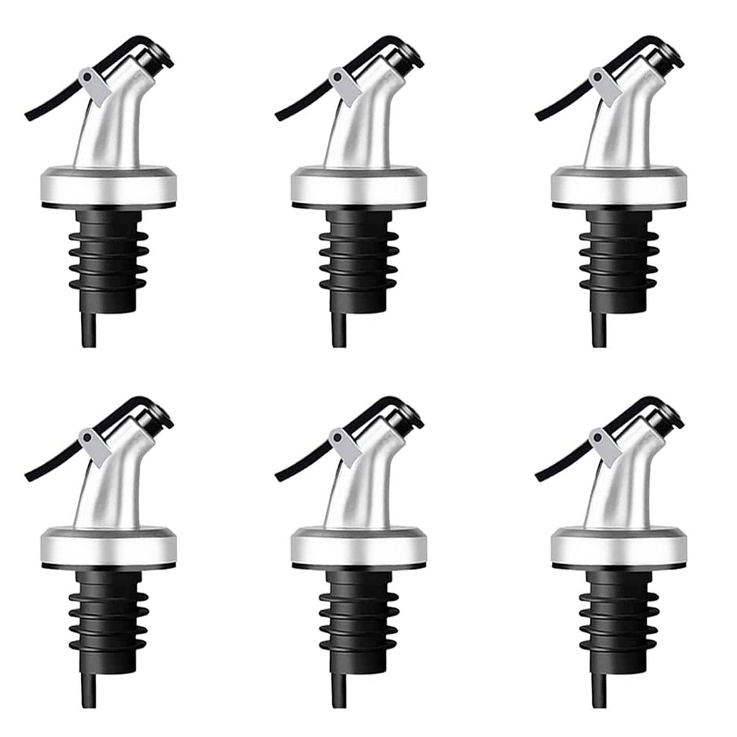 Leak-Proof Bottle Spouts /Pump Stopper Dispenser Nozzle Sets,6 PCS Olive Oil Wine Vinegar Soy Sauce Pour Spouts,and 1 PCS Ketchup Mustard Salad Dressing Oyster Sauce Pressure Pump Dispensers