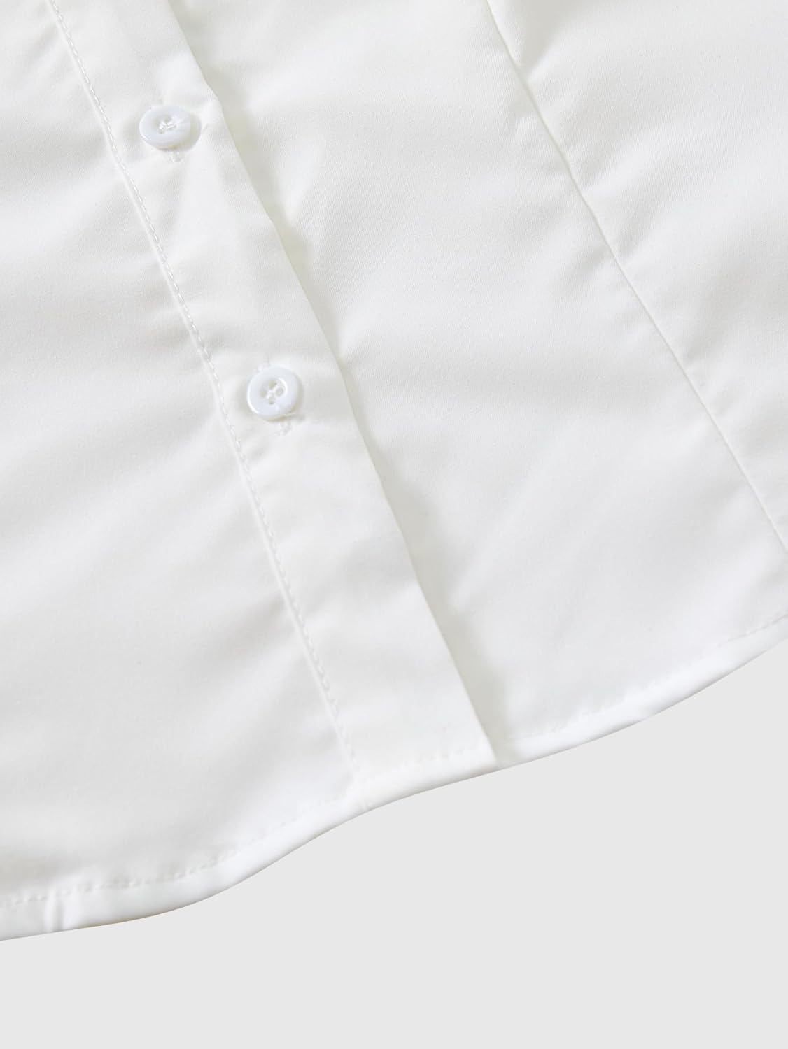 Women's Ruched Button Down Tie Back Shirt Collared Short Sleeve Blouses - Image 5