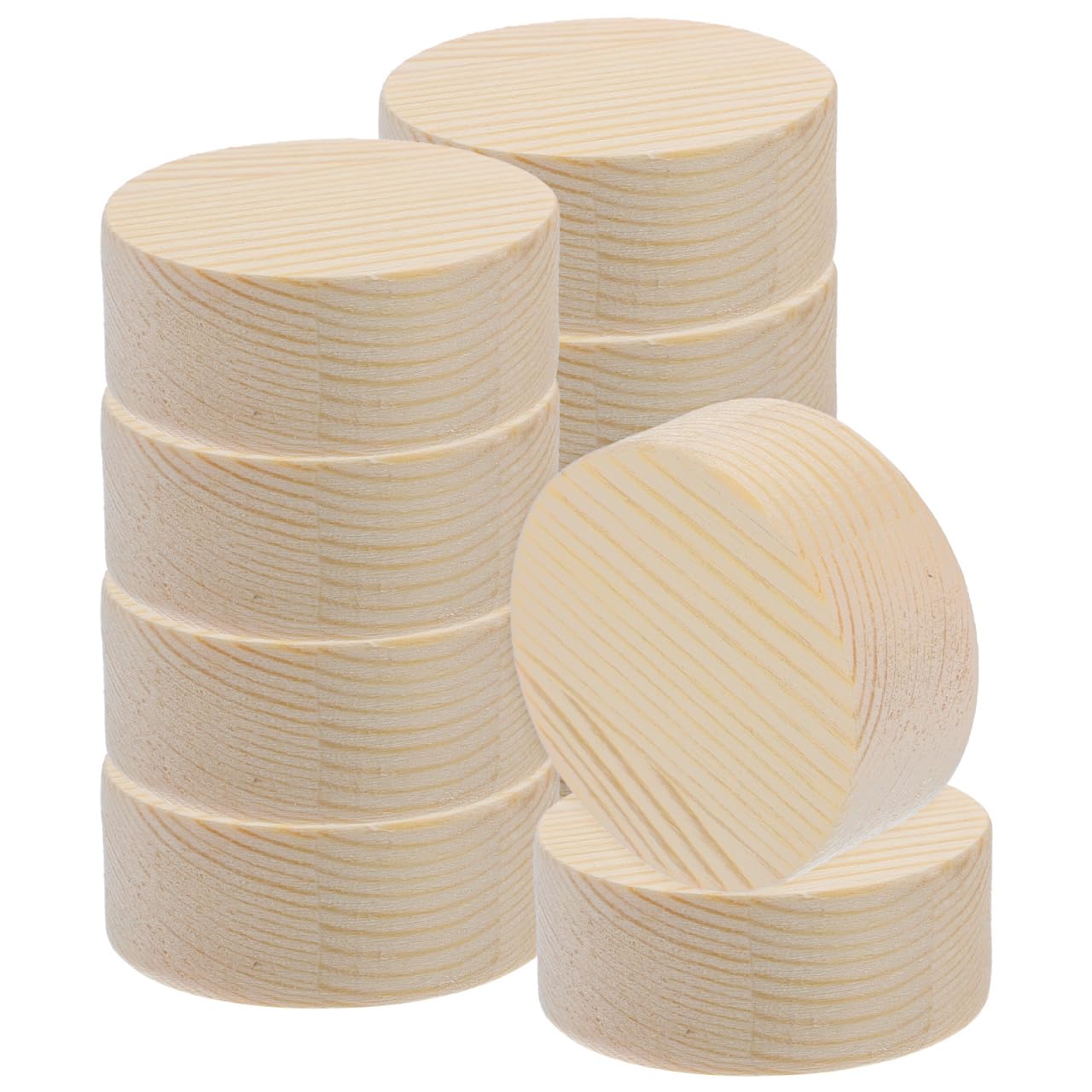 10pcs DIY Crafts Wood Slices Plinth Round Block Unpainted Wooden Chip Decorations Blank Model Board Natural Beige Coaster Photo Prop Christmas Wedding Ornament Hand Painting