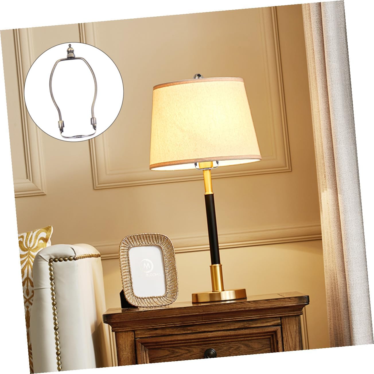 Lamp Harp 6in Lamp Harp Kit with Finials Heavy Duty DIY Lighting Accessories and Table finials Bracket Light Fitting