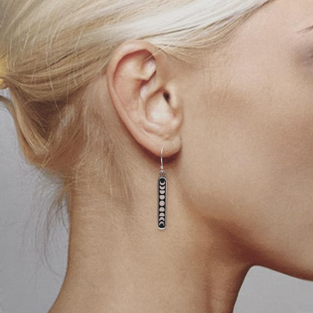 KEVIN N ANNA Sterling Silver Moon Phase Charm Earrings - Image 2