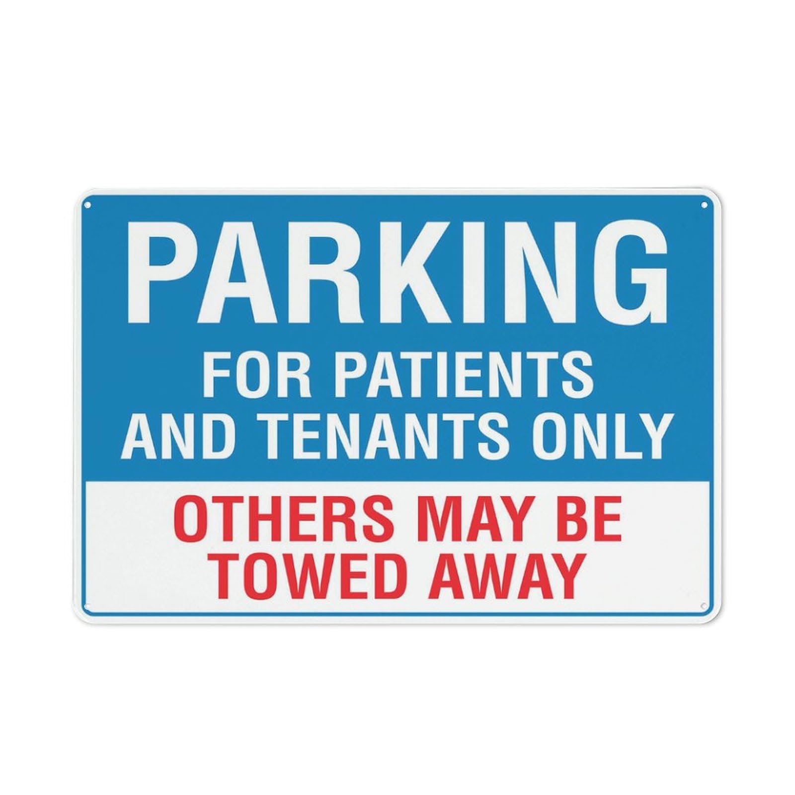 Parking For Patients And Tenants Only Sign 12”X8” Metal Signs Aluminum Sign Pre-Drilled Holes For Easy Mounting Indoor Or Outdoor Use For Fence Door Or Gate