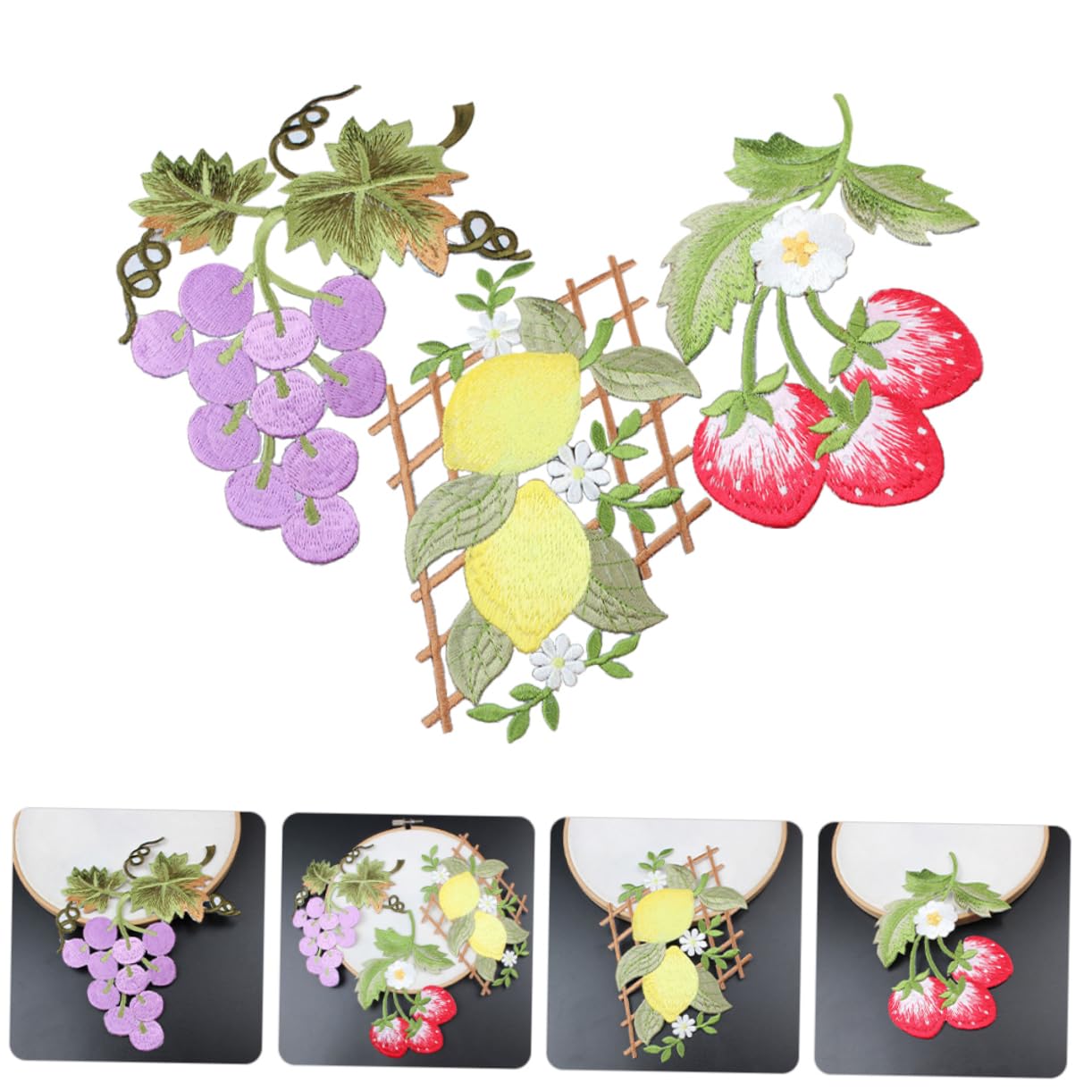 Housoutil 5 Set Toppe Ricamate Frutta Per Cucito Applique Decorativi Per Abbigliamento Patch Per Giubbotti E Vestiti Facili Da Applicare E Lavabili Per Fai Da Te E Riparazioni 3 Pezzi*5