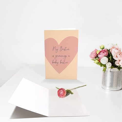 Miniatura 3 de Chenive Tarjeta de felicitación de embarazada para mejor amiga, regalo de mejor amiga, tarjeta de baby shower para niña, My Bestie Is Growing A Baby