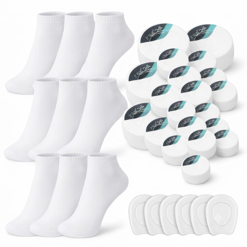 Compressed Capsule Ankle Socks White Mesh Unisex Free Size disposable sock in pack of pair 4-picture-30