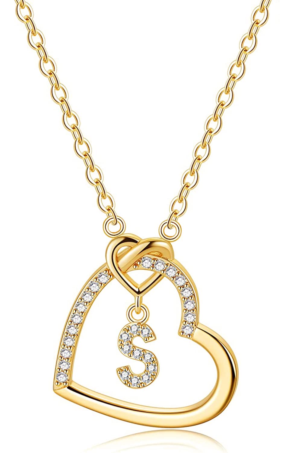 LIHELEI Collana Donna Argento,26 Lettera Maiuscola Con Zirconi Collana Moglie Mamma Fidanzata Compleanno San Valentino Natale Anniversario Festa Della Mamma Gioielli Donna Regalo