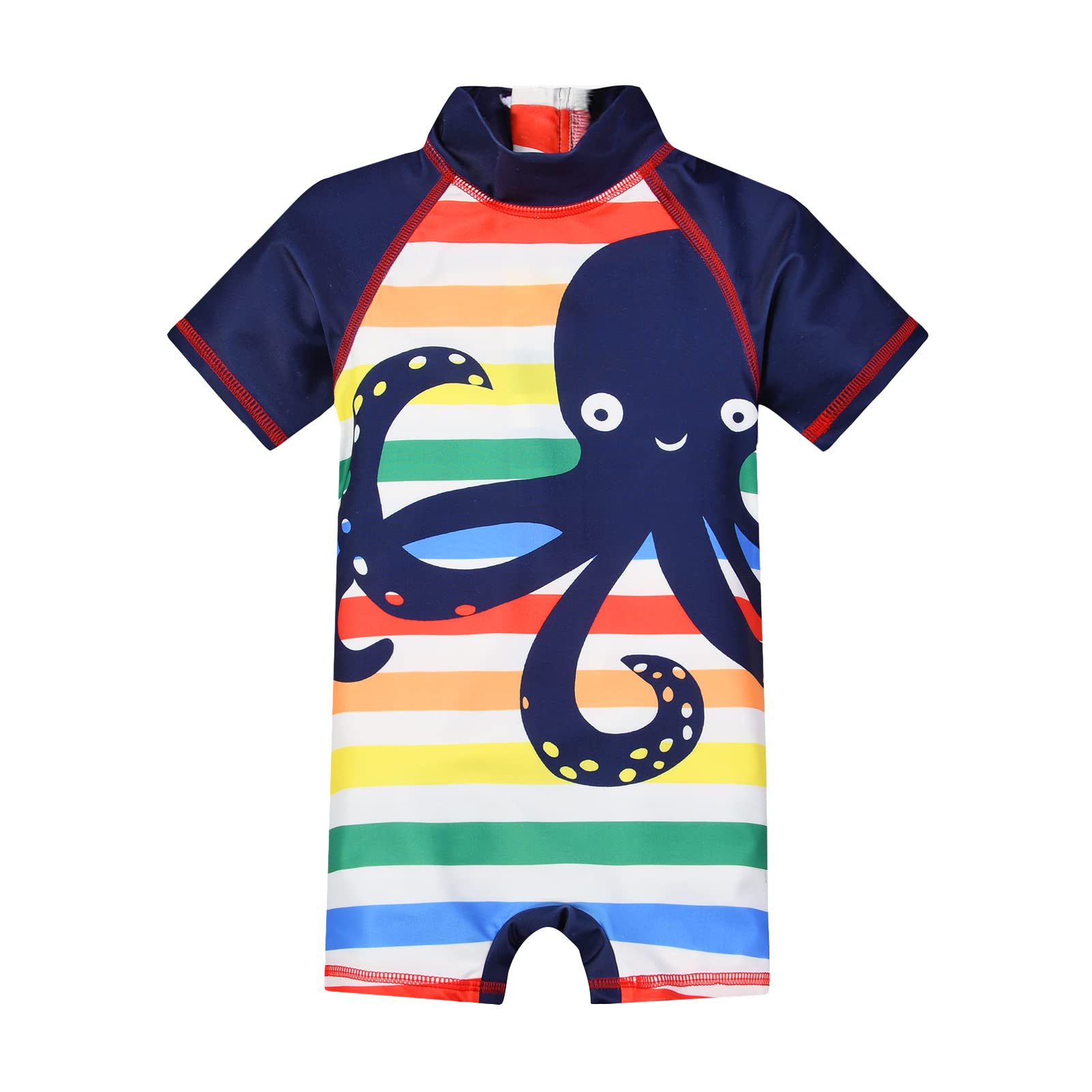 WYTbaby Niños Traje de Baño Bañador Una Pieza Protección Solar Ropa de Natación UPF 50+ Bebé Niño Natación Bañarse Ropa de Playa Trajes de Neoprenos Manga Corta ​con Cierre
