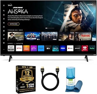 VIZIO86-Inch 4K UHD LED Smart TV Bundle - Dolby Vision, HDR10+, VRR, Bluetooth, Alexa Compatible, Voice Remote with UAX HDMI Cable, 12-Month CPS Protection.