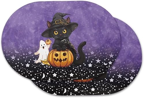 Miniatura 51 de Juego de 6 manteles individuales lavables para mesa de comedor, resistentes al calor, mesa de cocina, decoración del hogar, lavable, ovalada, de