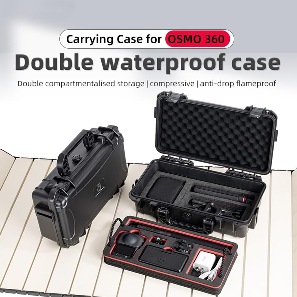 Kamera-Aufbewahrungsbox, Tragetasche für DJI Osmo 360, doppellagige Hartschale, stoßfest, Reise-Organizer mit Gurt