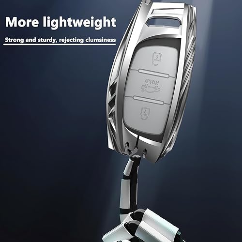 Miniatura 8 de Funda para llavero Hyundai con llavero, elegante y duradera funda de protección de aleación de zinc compatible con Elantra GT Sonata Tucson Ioniq