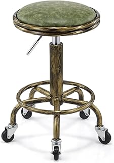 Weinlese stołek barberski, kreatywny stołek barowy z poliuretanu (PU) może podnosić żelazny stołek podnoszący wysoki schemel, przemysłowy wiatr, stołek barberowy, stołek dekoracyjny, wysokość podnoszenia 50-64 cm (kolor : A)