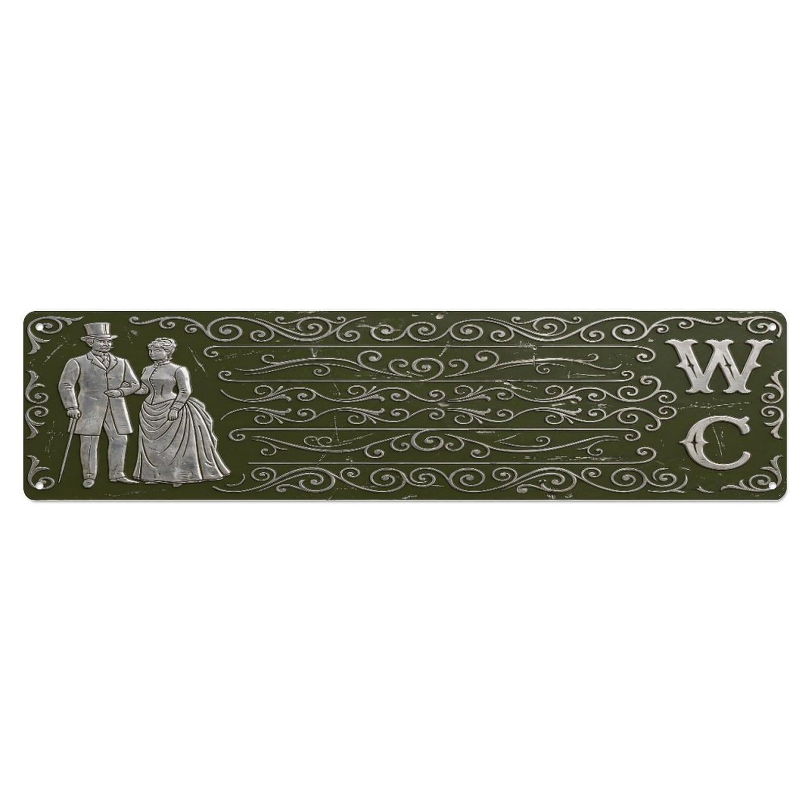 Tgrcjimh Style Metal Tin Sign Vintage Victorian Decor Wc Toilet Figure
