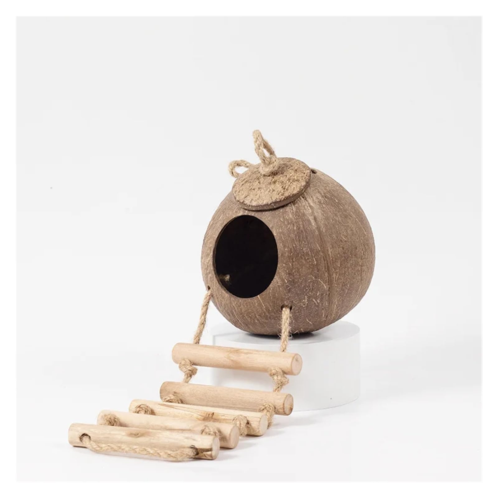 Handgefertigtes Hamsternest aus Kokosnussschale, Polieren und Vermeidung von Kleintierholz, Goldener Bär,Papageienvogel(Color 2)