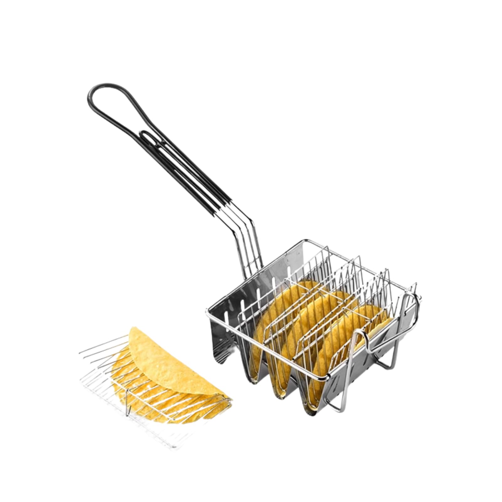Photo 1 of Taco Fryer Basket, Deep Fryer Taco Holder Basket V-Shaped Taco Shell Mold Taco Shell Fryer for Burritos and Tortillas (4 Shells)