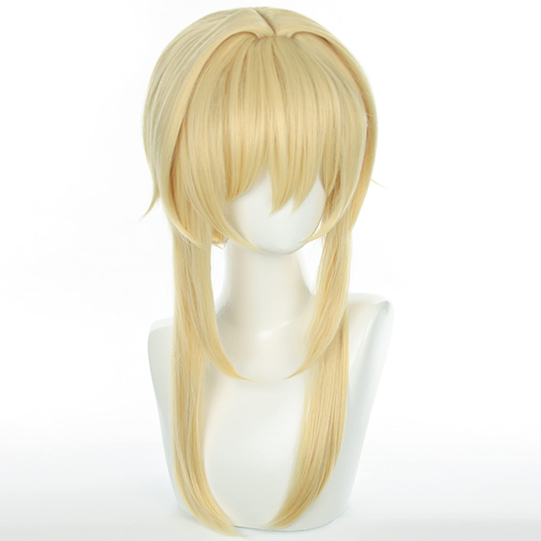 Blonde Long Sideburn Cosplay Wig with Bangs Heat Resistan Synthetic Hairs for Women Men Halloween Cos Anime Party Replacement Wigs - Image 4