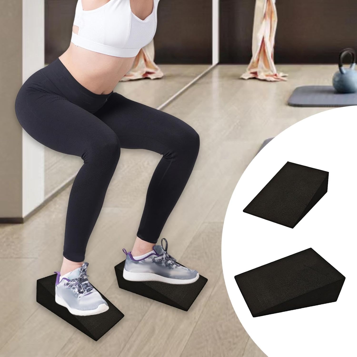 2 Pieces Squat Wedge Block EVA Foam Wedge for Fitness Home Gym Indoor Sports|Yoga Props|Sporting Goods