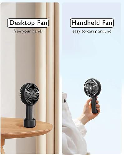 Miniatura 5 de Ventilador de niebla portátil pequeño con tanque de agua de 0.7fl oz, recargable por USBfunciona con pilas, ventilador de agua con rociador,