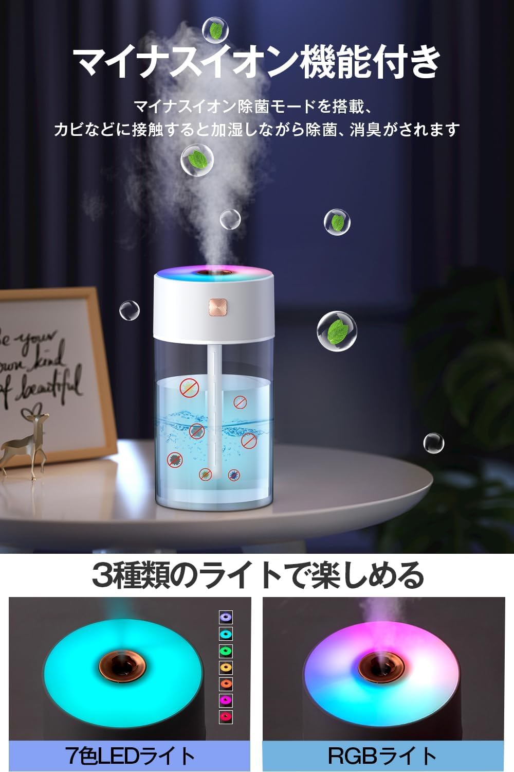 3段階で加湿量を調節可能な大容量5Lの加湿器 マイナスイオン付き Amazon.co.jp: 加湿器 大容量 5L 3重除菌浄化 マイナスイオン 加湿器