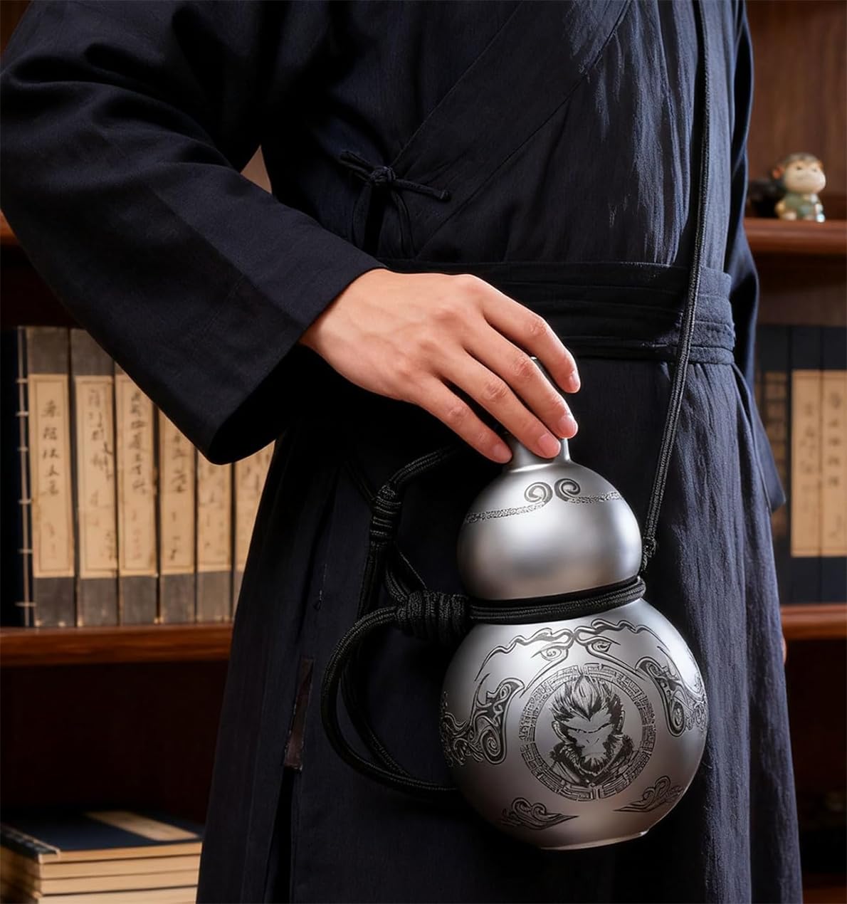 Gourde Retro Chinois 500ml Plein air Bouteille D'eau 316 Inox Portable Bouteille pour Randonnée en Salle de Sport