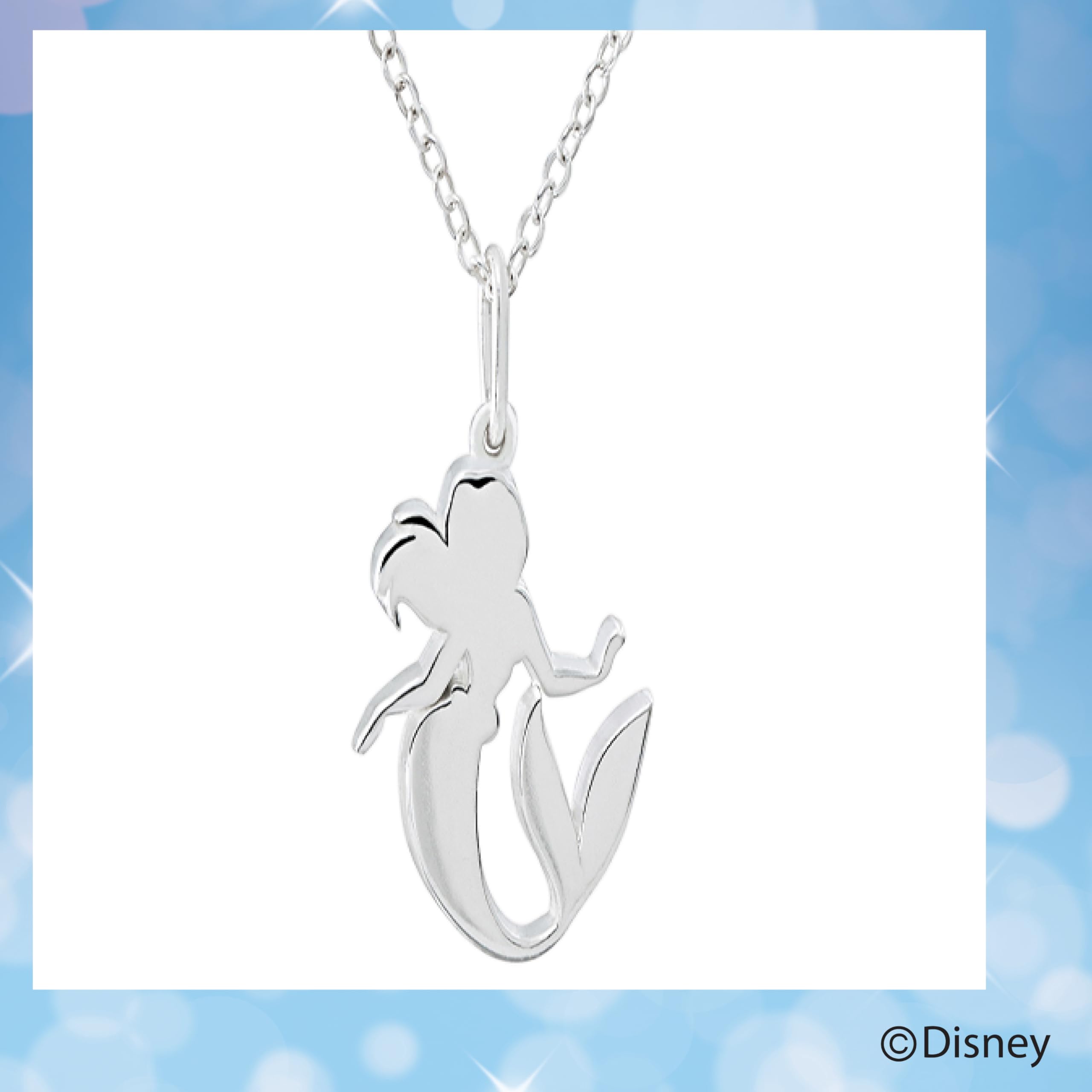 Disney Little Mermaid Ariel Sterling Silver Pendant Necklace, 18"