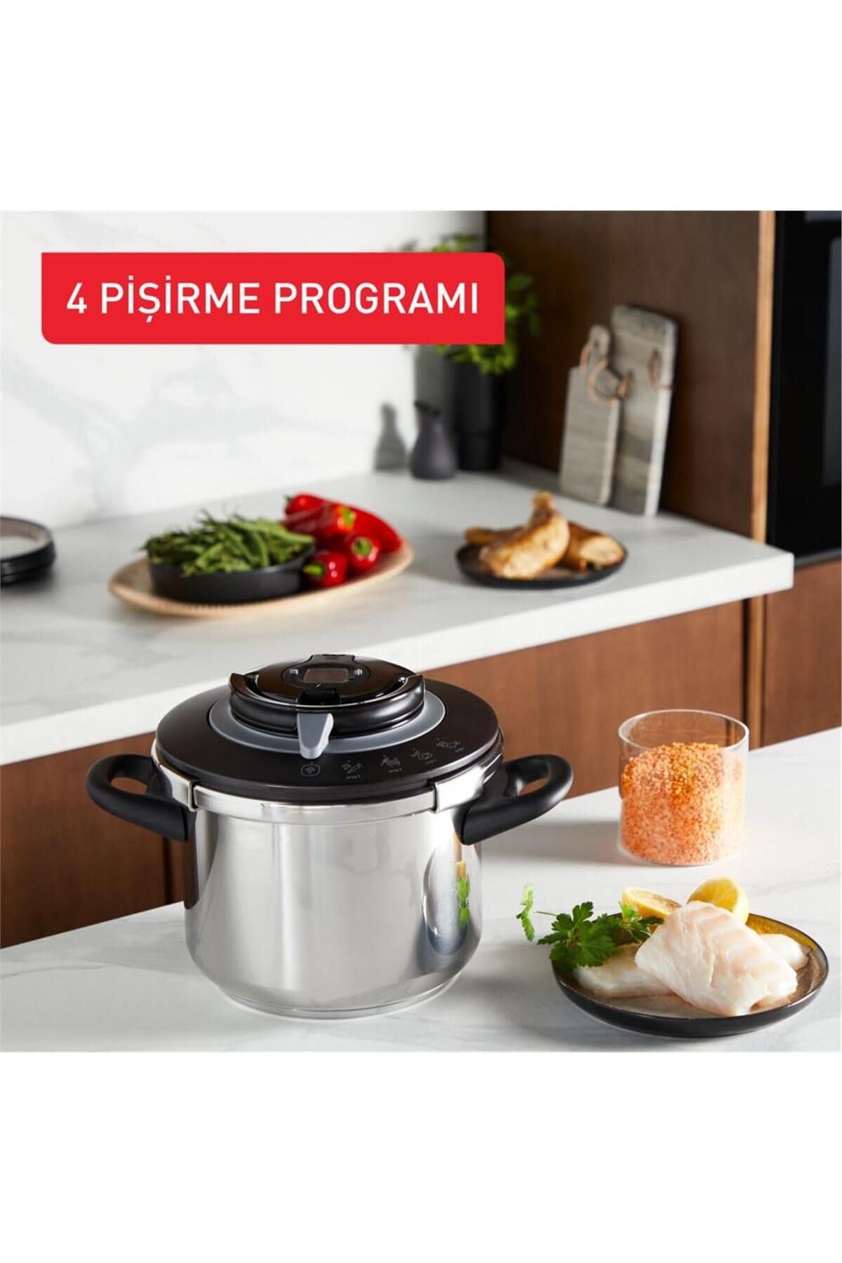 Clipso+ CHEF 8L | Olla a presión | 4 programas de cocción | Cocina rápida | Tapa con una sola mano | P4551431