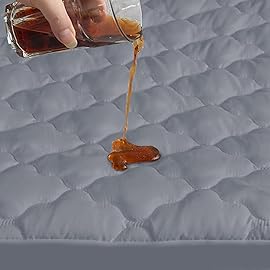 2 Pack Crib Mattress Protector Sheets, Fitted Waterproof Mattress Pad Cover, Noiseless & Machine Wash 100% Absorbent Crib/Toddler Mattress Protector Sheet Quilted, White & Gray, 52 x 28