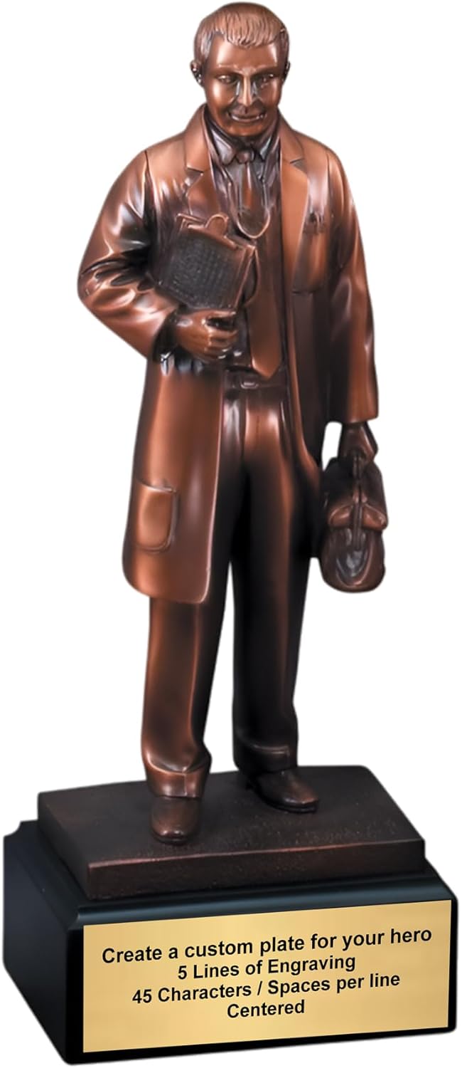 Decade Awards Personalized Doctor Trophy - Engraved Medical Award - American Hero Healthcare Recognition - Customize Now (11.5 Inch)