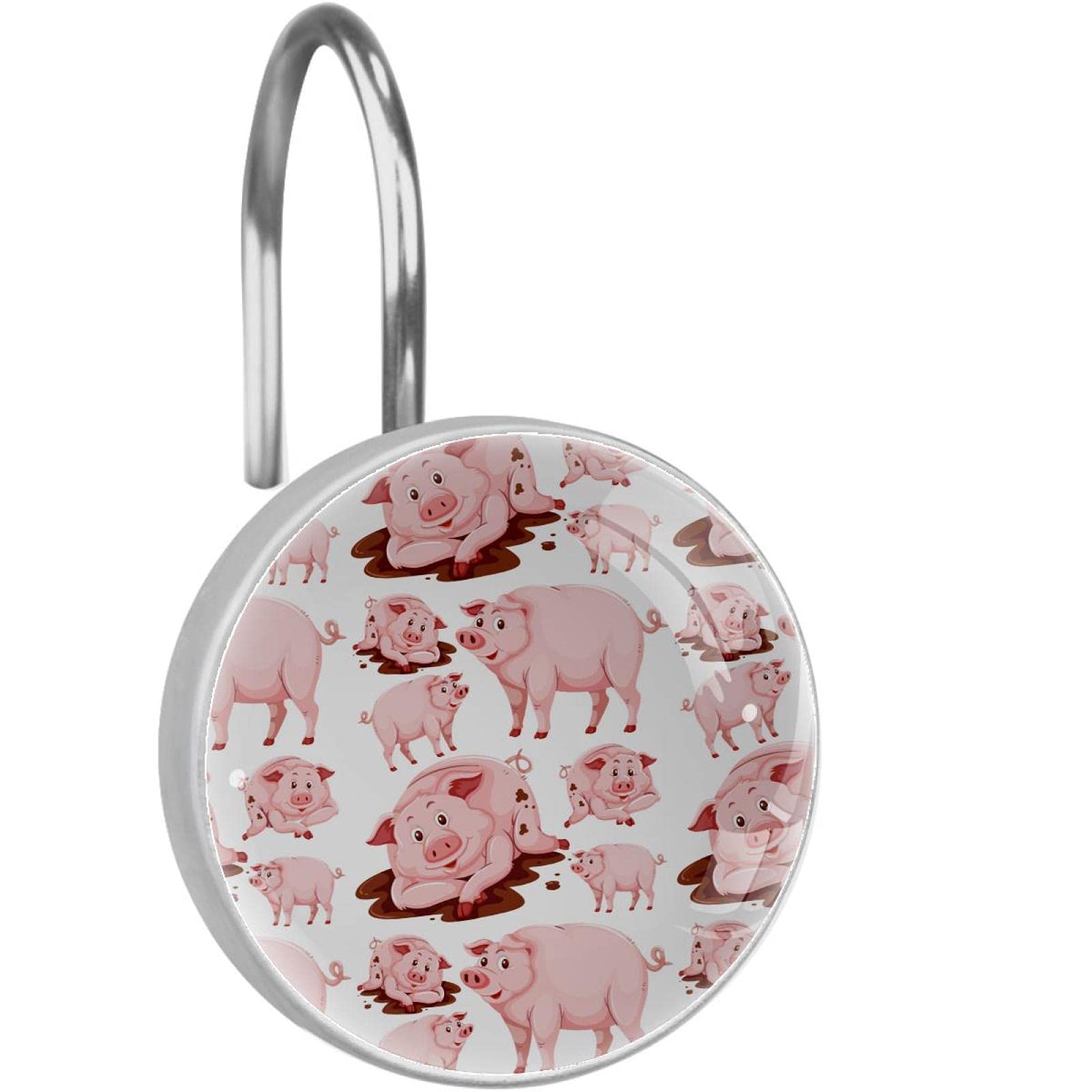 Rideau de douche crochets cochon acier inoxydable suspendre anneaux salle de bain lot de 12