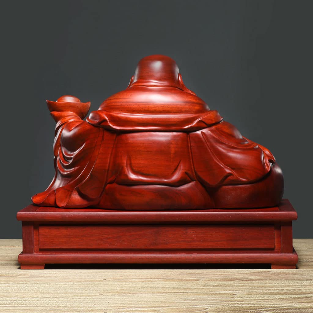 木製 福の神 彫刻 赤いクッション付き Amazon.co.jp: 仏像 木彫り 七福神 布袋 様 布袋さんの置物 木製