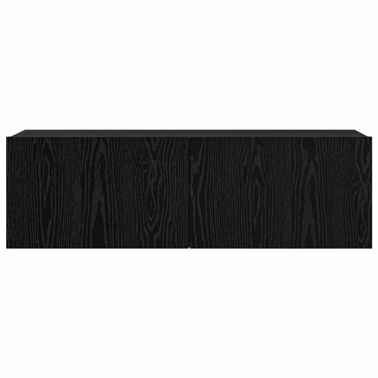 6-częściowy zestaw szafek pod telewizor o wyglądzie czarnego dębu, 100 x 30 x 30 cm, montaż ścienny z miejscem do przechowywania i regałami do salonu, konsoli multimedialnej i regałem HiFi