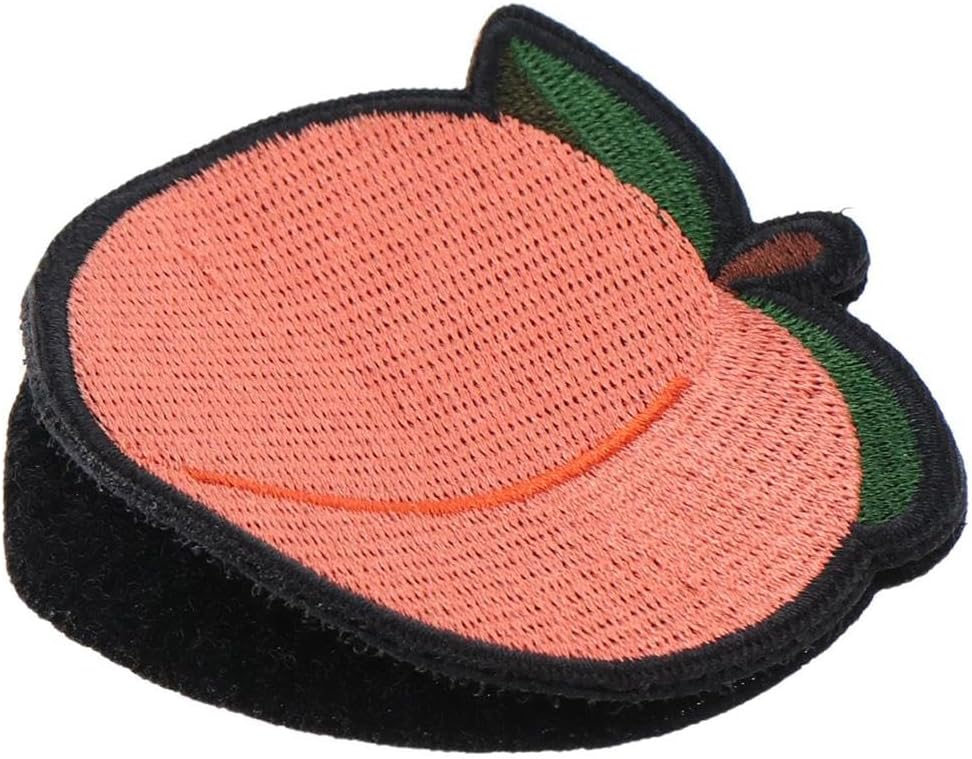 5 Pcs Peach Embroidered Patches,2.99 x 3.07in Hook and Loop Patch DIY Accessories for Backpack,Clothes,Hats & Jeans image 5