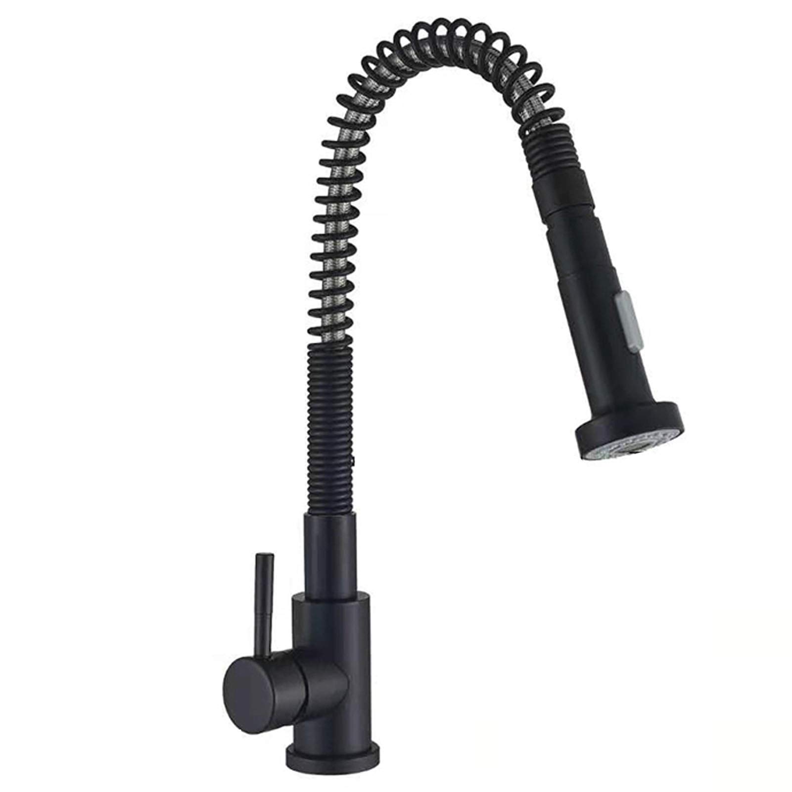 Yadzisw Black Kitchen Faucet With Pull Down Sprayer, 360° Rotating Dual Mode Nozzle, Hot & Cold Mixer Tap, Durable Brass Construction For Modern Sink