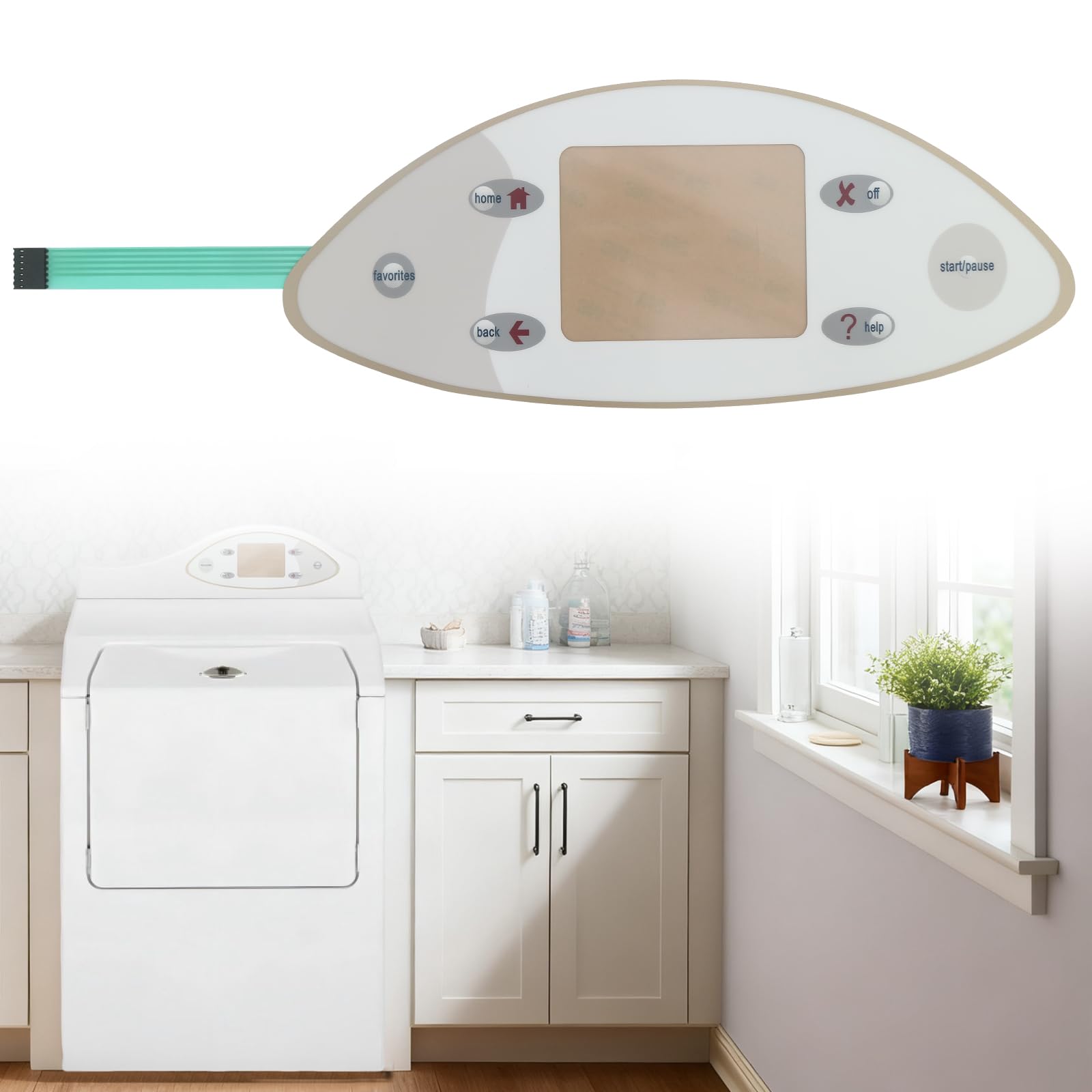 Panneau de commande tactile 50 pour sèche-linge avec interrupteur à membrane